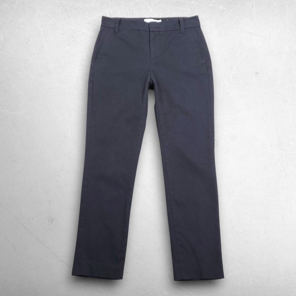 Vince Coin Pocket Crop Chino Pants Women 0 Black Linen Blend Stretch Minimalist